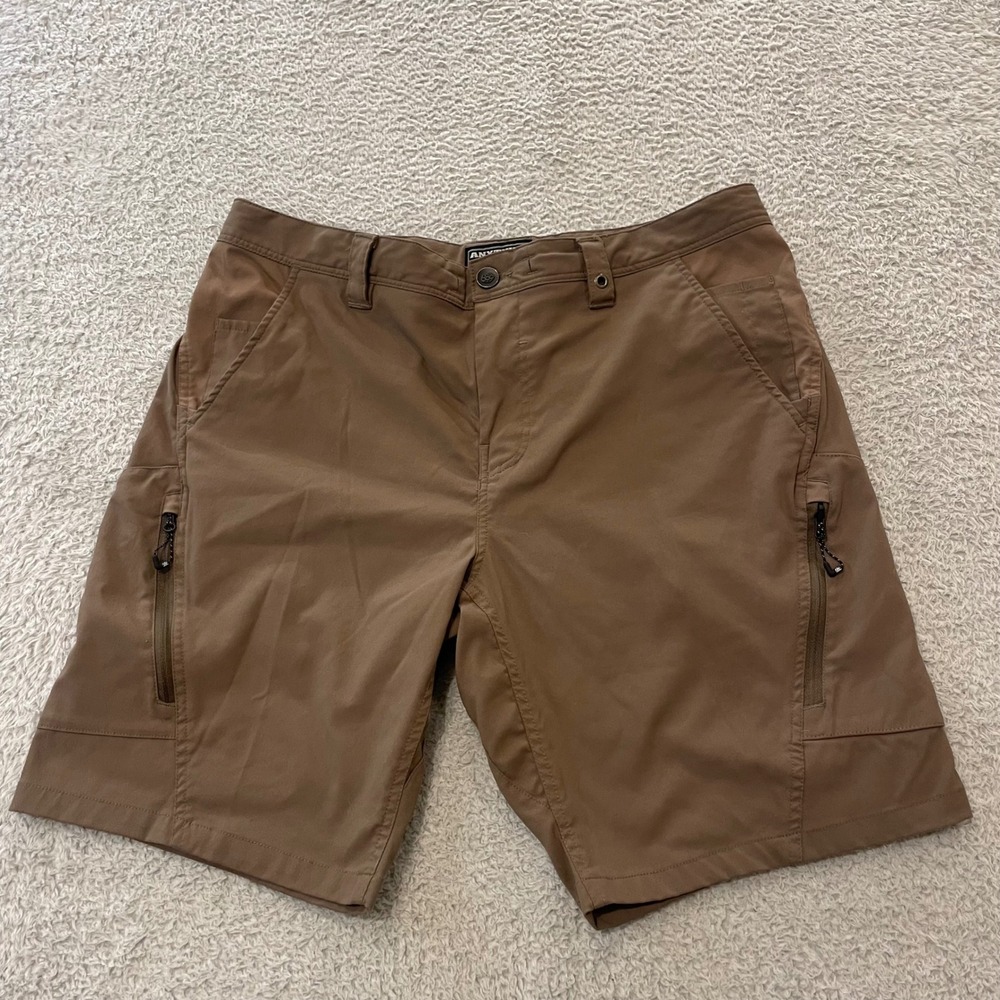 686 Anything Hybrid Cargo Shorts Mens 36 Brown Technical Stretch KCRGNS09